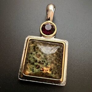 Lia Sophia Cheetah Print Pendant with Purple Crystal